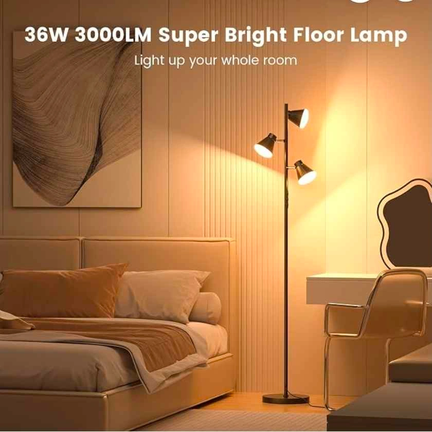 SIBRILLE 36W LED Tree Floor Lamp – Dimmable, Remote & Touch Cont - photo 5