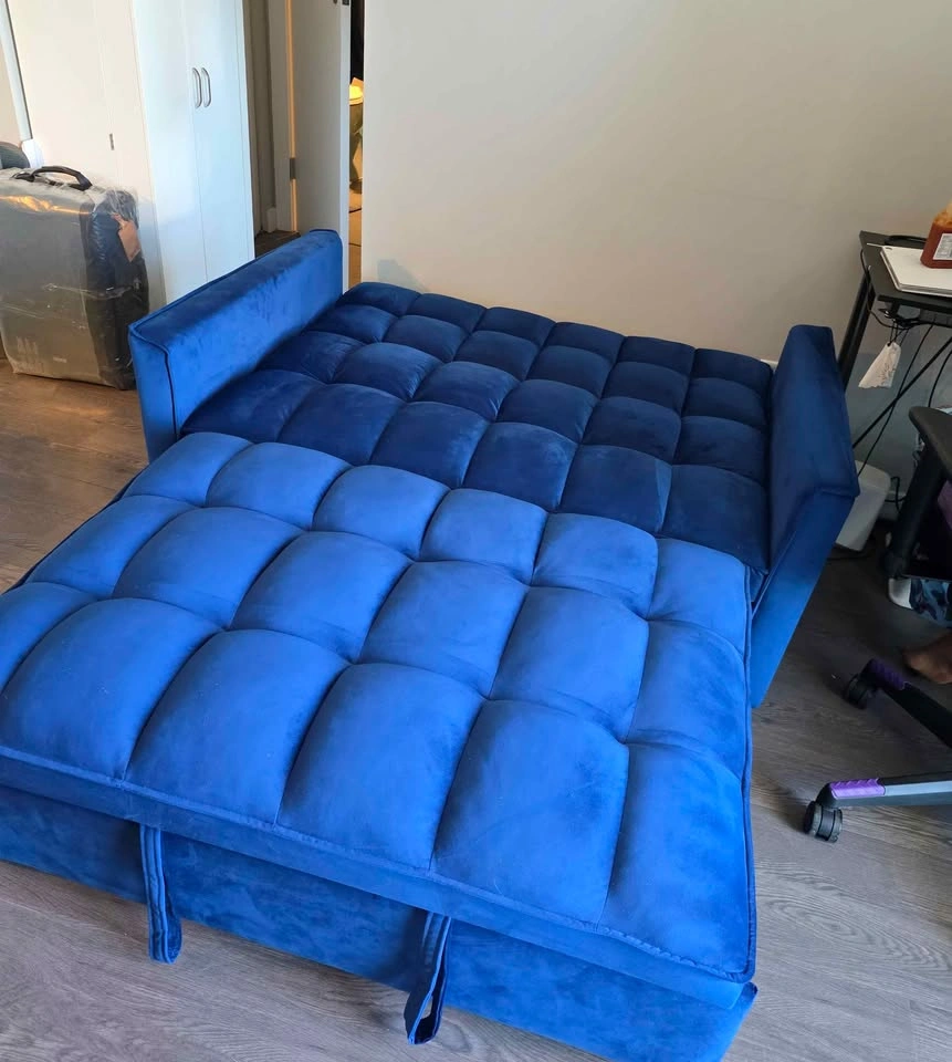 3-in-1 Velvet Sleeper Sofa / Loveseat with Pull-Out Bed - photo 2