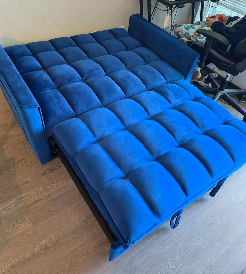 3-in-1 Velvet Sleeper Sofa / Loveseat with Pull-Out Bed - photo 3