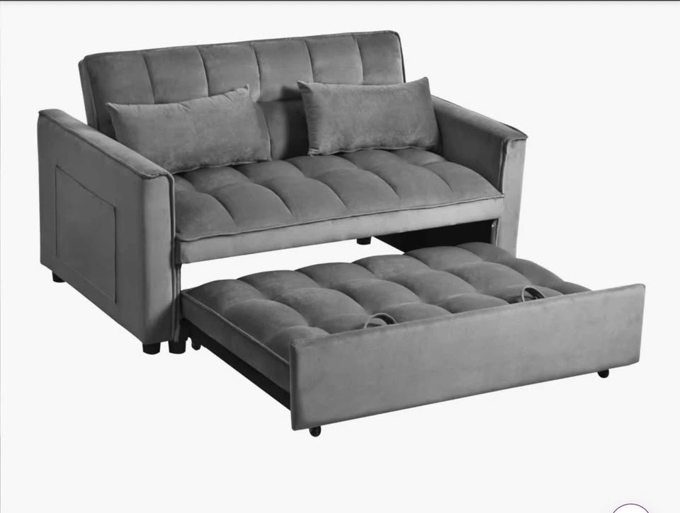 3-in-1 Velvet Sleeper Sofa / Loveseat with Pull-Out Bed - photo 5