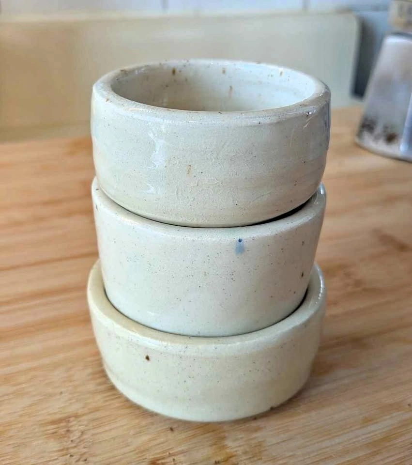 3 handmade ceramic stacking bowls
