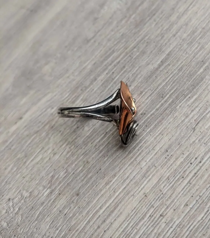 Copper and silver ring - photo 4