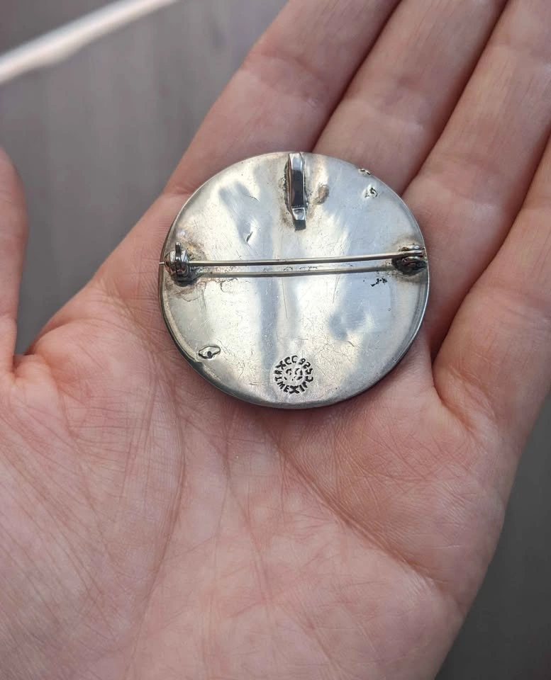 Wooden silver pendant and brooch - photo 2