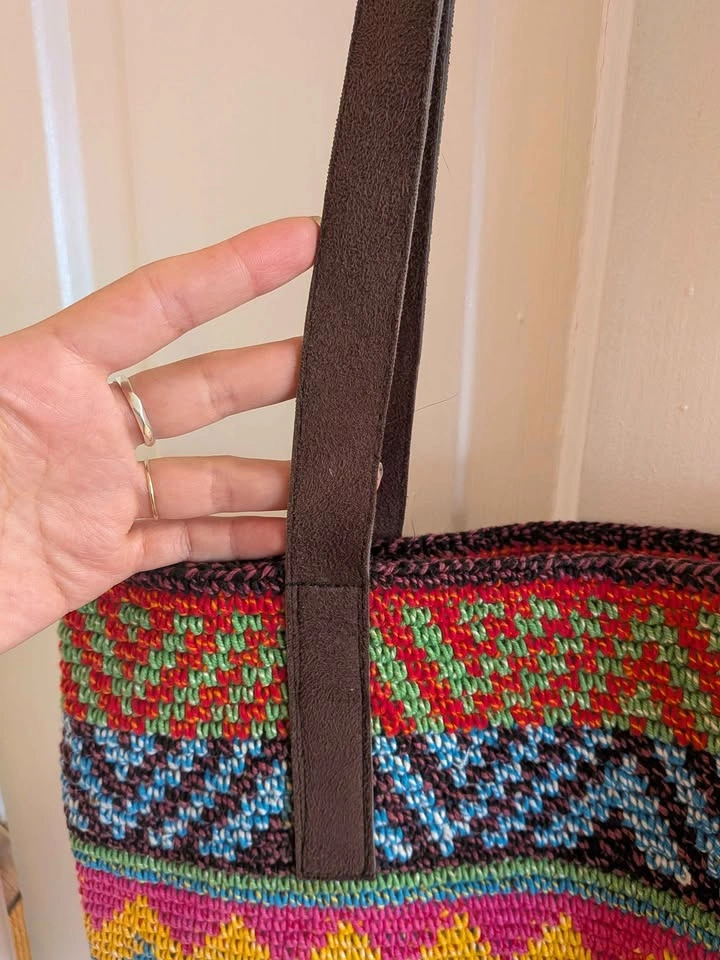 Colourful woven tote bag - photo 2