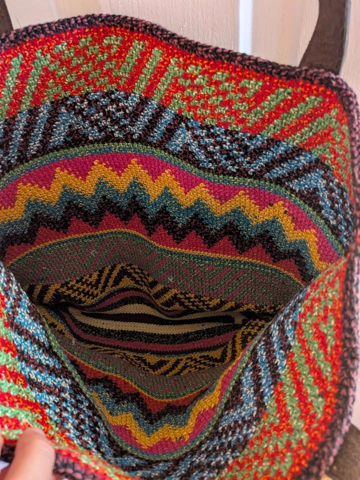 Colourful woven tote bag - photo 3