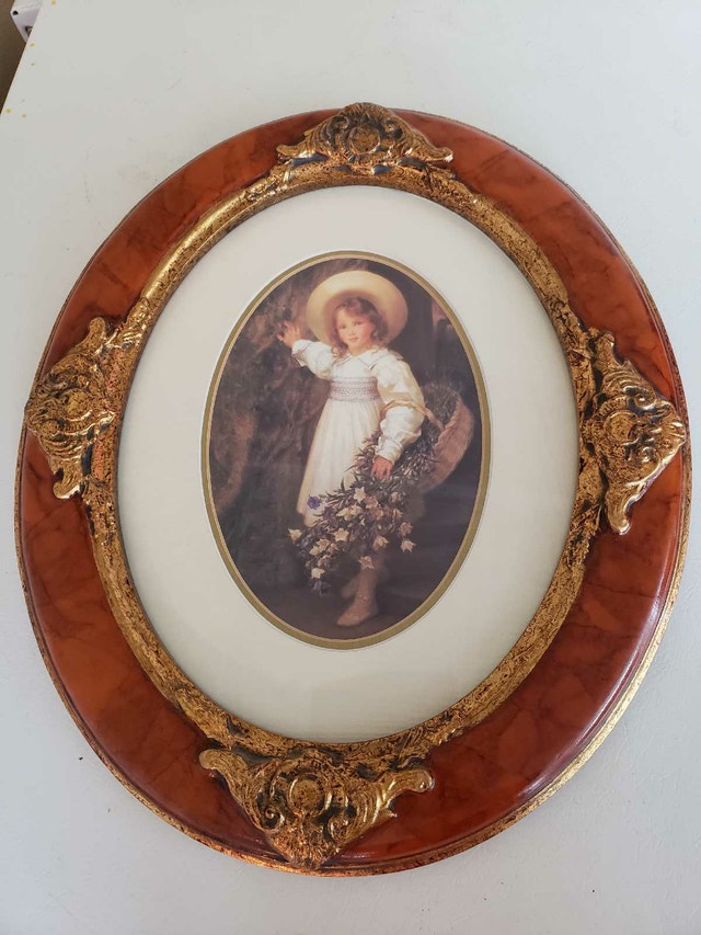 Vintage Ornate Oval Framed Portrait