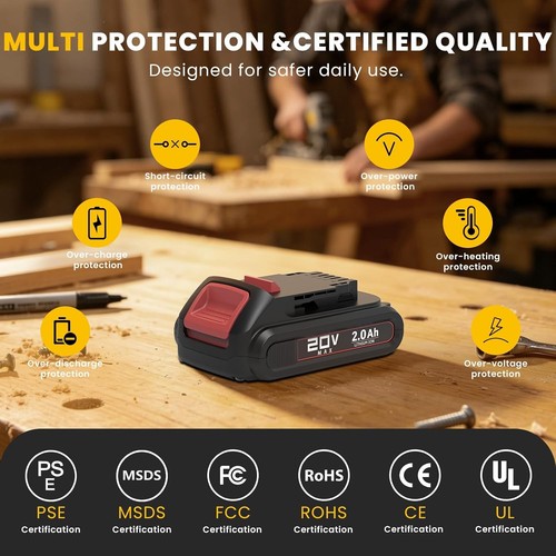 2 Pack 2A 20v MAX Replacement Battery Compatible with Dewalt 20v - photo 4