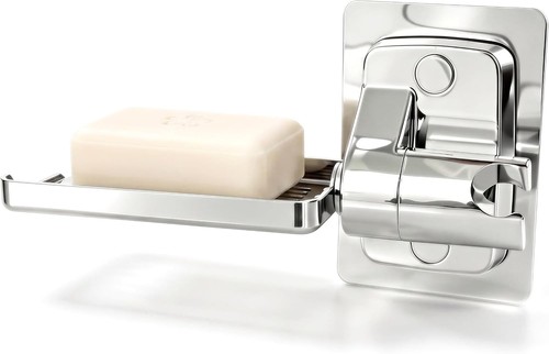No Drill Adhesive Shower Head Holder with Soap Dish