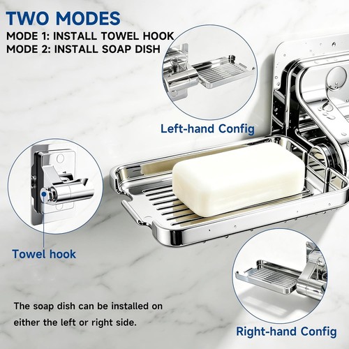 No Drill Adhesive Shower Head Holder with Soap Dish - photo 4