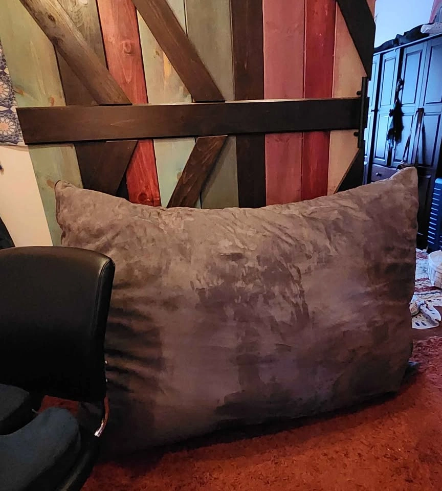 Giant Grey Microfiber Bean Bag Chair Lounger - photo 2
