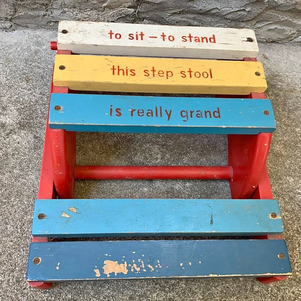 Vintage Childs Step Stool and Chair