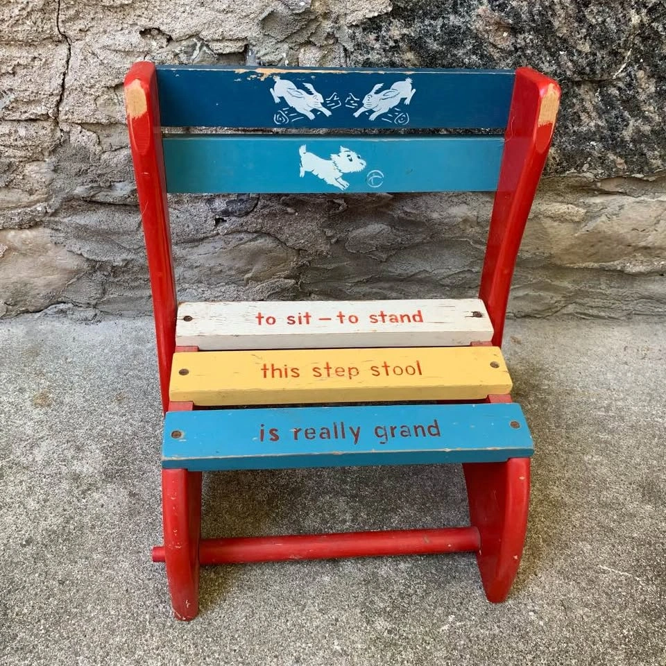 Vintage Childs Step Stool and Chair - photo 2