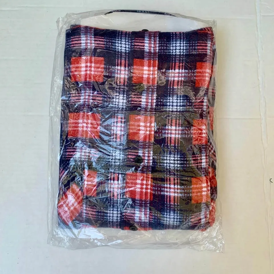 New Old Stock Blue North Men's Plaid Flannel Shirt 3XL NIP - photo 2