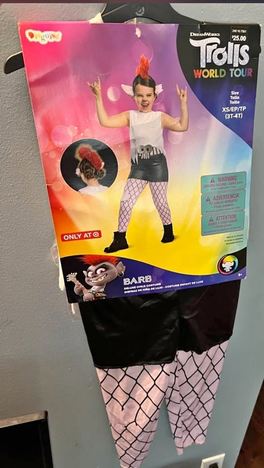 Brand New NWT Trolls World Tour Queen Barb Costume (3T-4T)