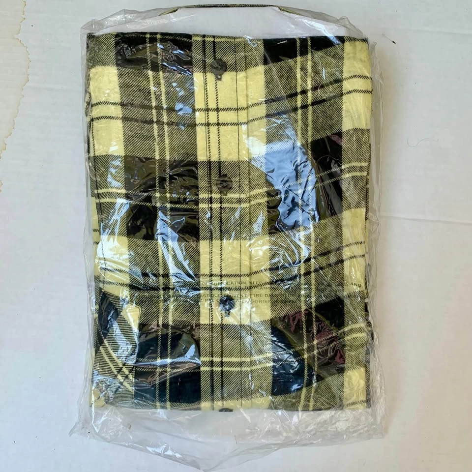 New Old Stock Blue North Men's Plaid Flannel Shirt Yellow Black - photo 2
