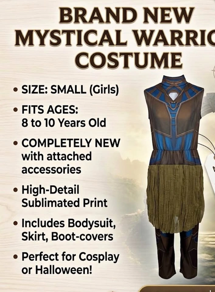 Brand New Mystical Warrior Costume
