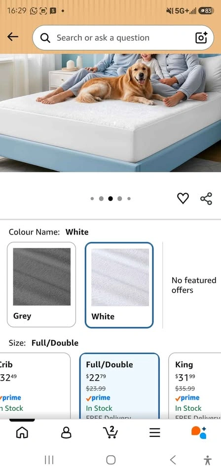 2pcs Waterproof Mattress Protector in Full Sizes | Open box - photo 3