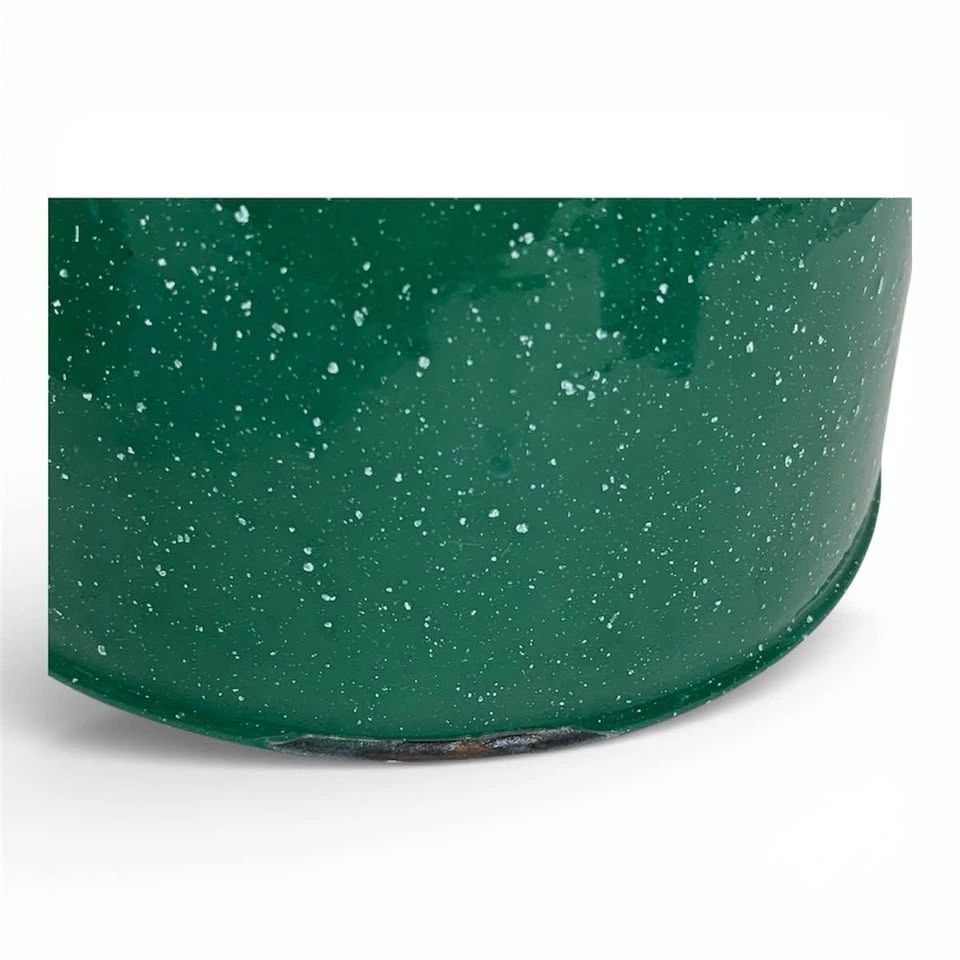 Vintage Enamel Green Speckle Camping Kettle Enamelware Teapot - photo 4