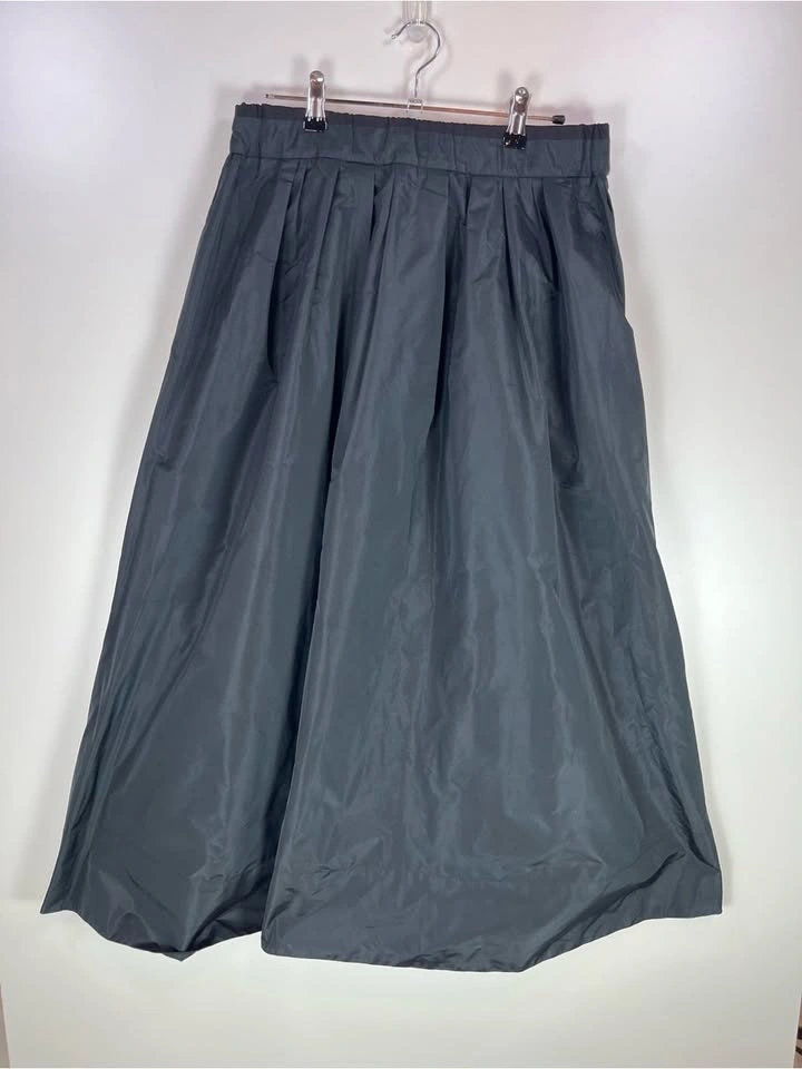 NWT Maje Juralu Black Full A-Line Pleated Midi Skirt Size 40 - photo 3