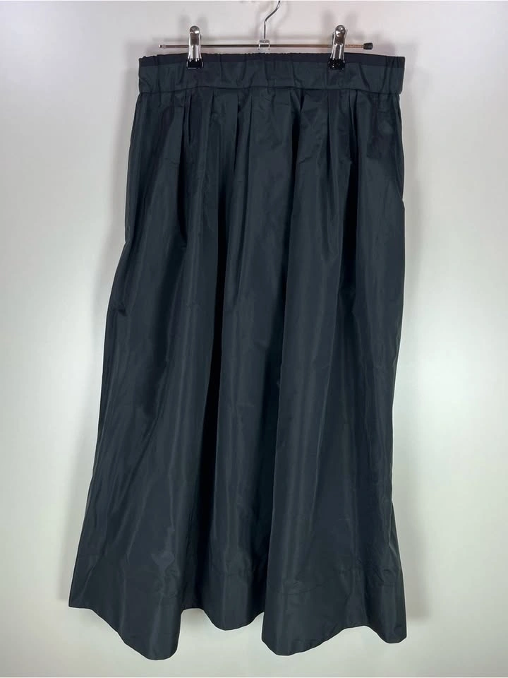 NWT Maje Juralu Black Full A-Line Pleated Midi Skirt Size 40 - photo 4