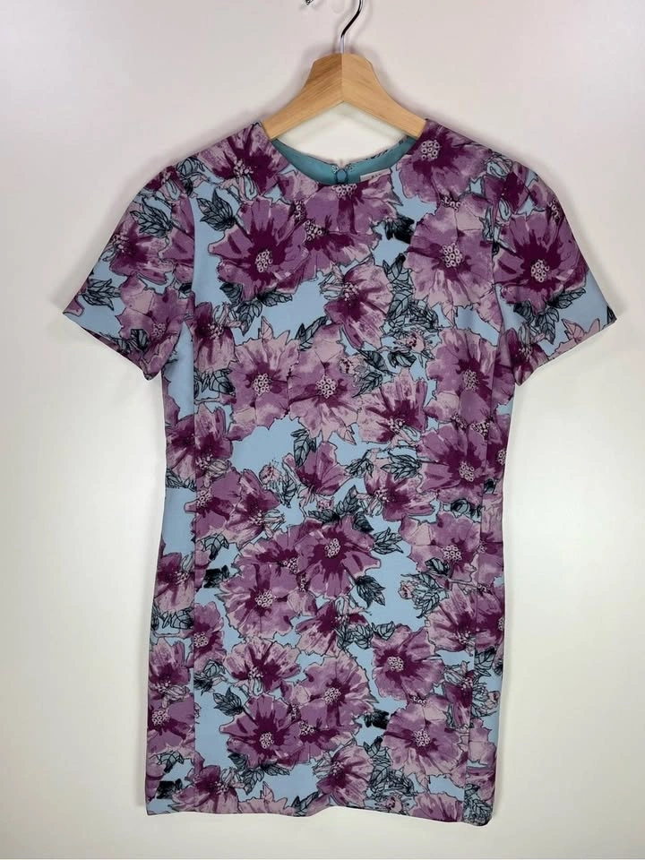 Babaton Aritzia Lavender Floral Patricio Short Sleeve Dress Sz 2 - photo 2