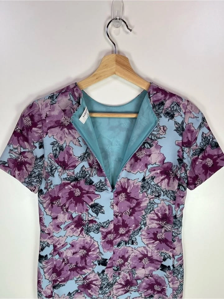 Babaton Aritzia Lavender Floral Patricio Short Sleeve Dress Sz 2 - photo 4