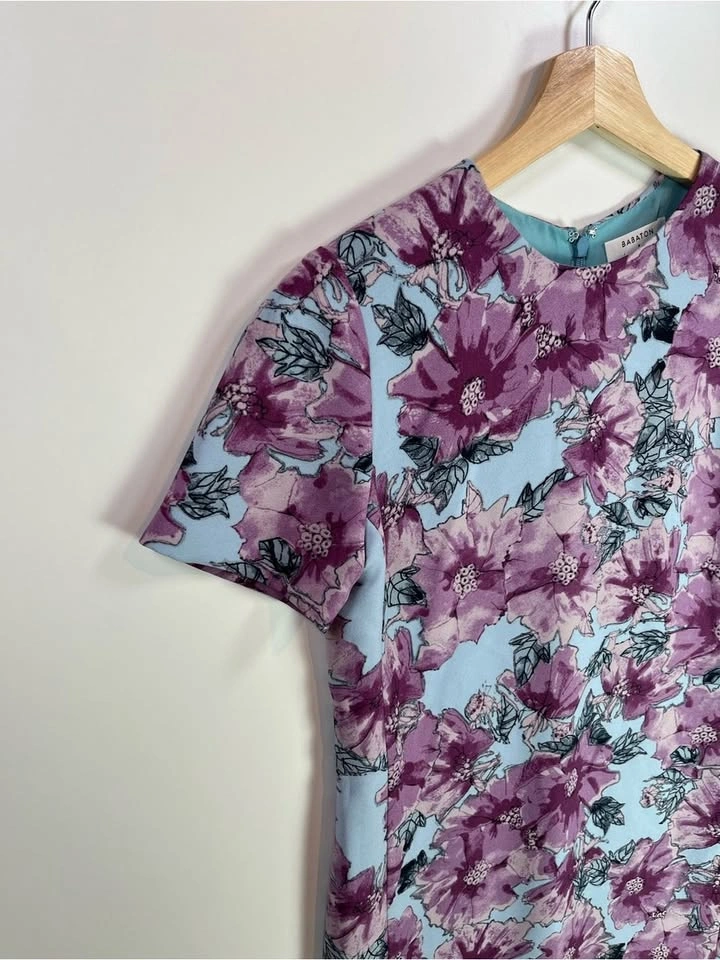 Babaton Aritzia Lavender Floral Patricio Short Sleeve Dress Sz 2 - photo 5