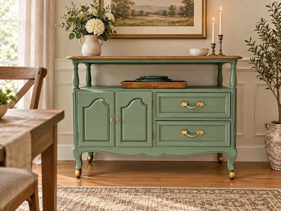 Refinished Vintage French Provincial Buffet by Century