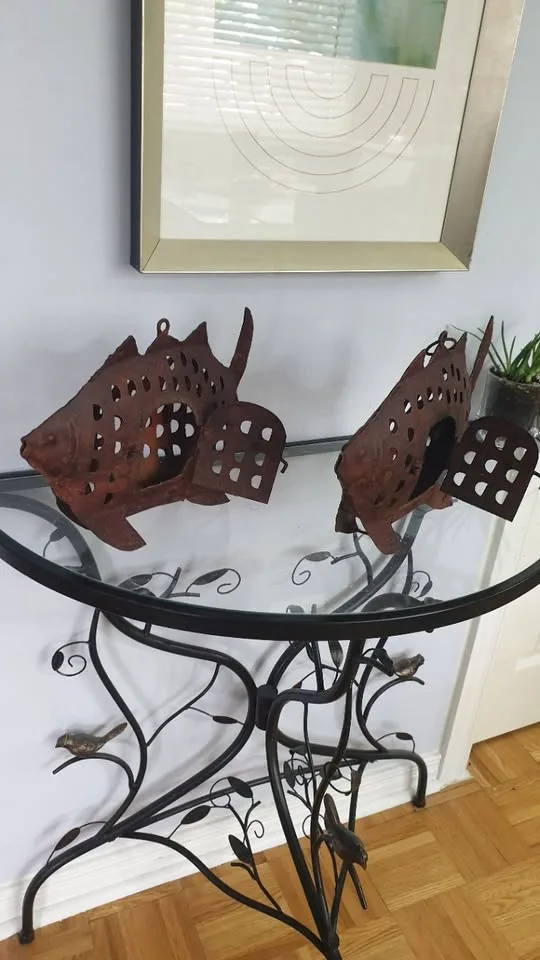 Rustic Fish Candle Lantern - Bronze Centerpiece image indicator(4)