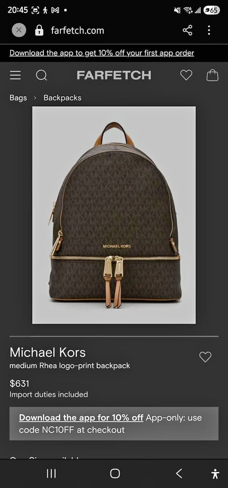 Michael Kors Rhea Logo Backpack
