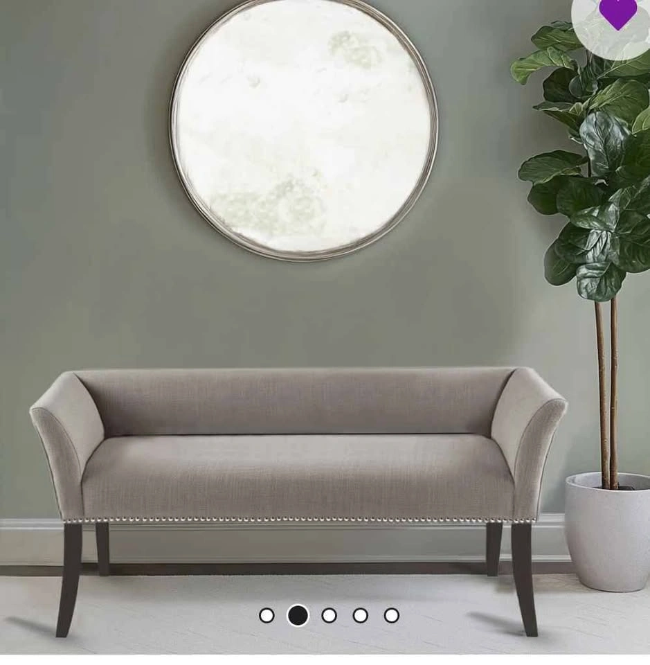 Upholstered Nailhead Accent Bench - photo 2
