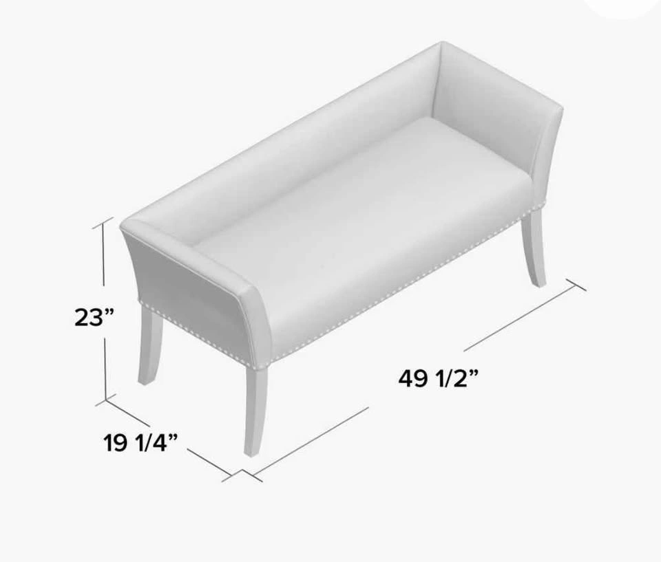 Upholstered Nailhead Accent Bench - photo 3