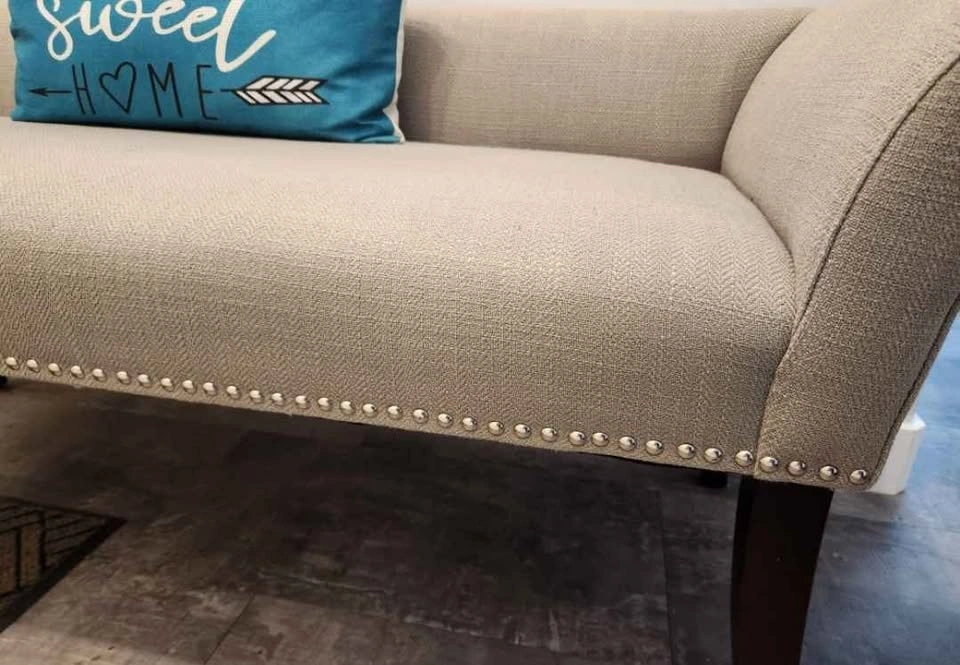 Upholstered Nailhead Accent Bench - photo 5