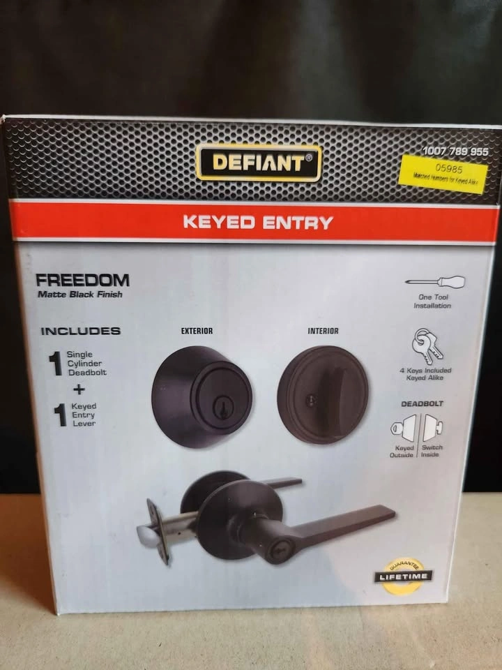 Matte Black Keyed Entry Door Lock System