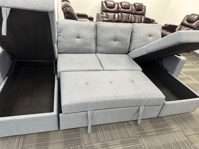 Friday Sale Pull Out Sofa Bed U Shape Sleep Large Sofabed Storge - photo 2