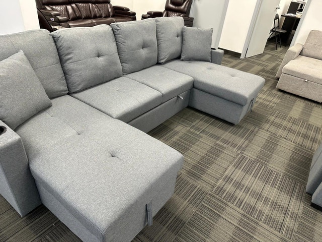 Friday Sale Pull Out Sofa Bed U Shape Sleep Large Sofabed Storge - photo 3