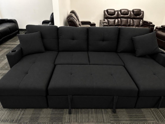 Friday Sale Pull Out Sofa Bed U Shape Sleep Large Sofabed Storge - photo 5