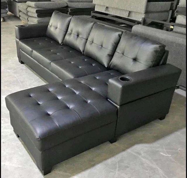 Elegance Refined Leather Sectional Sofa Set Brand New