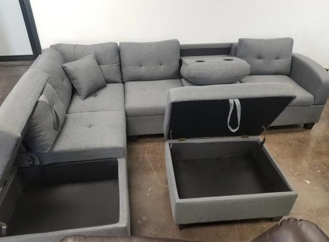 Spacious Sectional Sofa for Condo, Living Room 7 seat Storage - photo 4