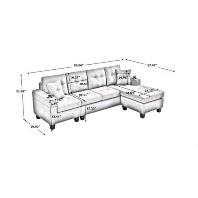 Modern L-Shape Sectional Sofa - Brand New - photo 4