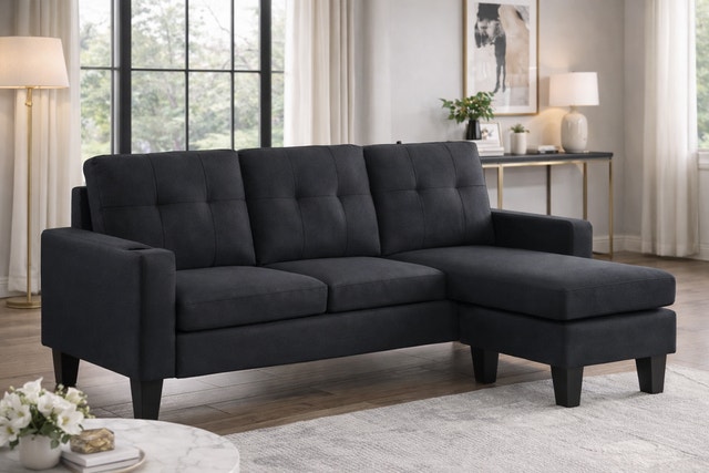 Veloure Living Sectional Sofa 3 Seater L Style Comfort Couch