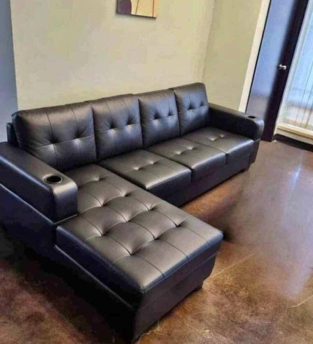 Discount Binge Couches Leather Sectional Sofa
