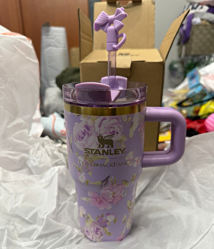 Stanley x LoveShackFancy 20oz Purple/Gold Floral Tumbler