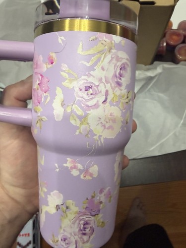 Stanley x LoveShackFancy 20oz Purple/Gold Floral Tumbler - photo 4