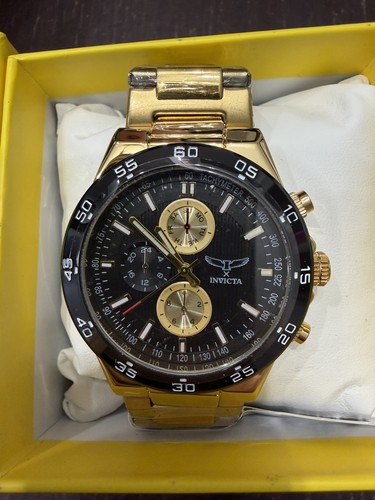 Invicta Men's S1 Rally Black Dial Gold-Tone 43mm #69986