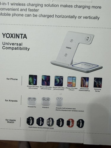 Yoxinta 3-In-1 Wireless iPhone Fast Charger Foldable New - photo 2