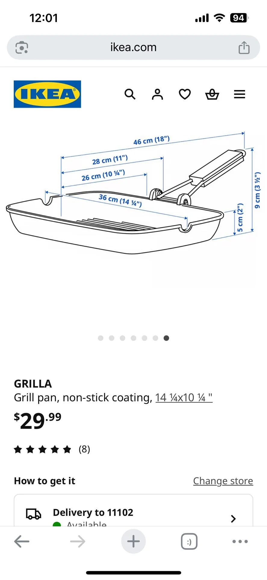 IKEA Grilla Non-Stick Grill Pan 🧡 image indicator(3)
