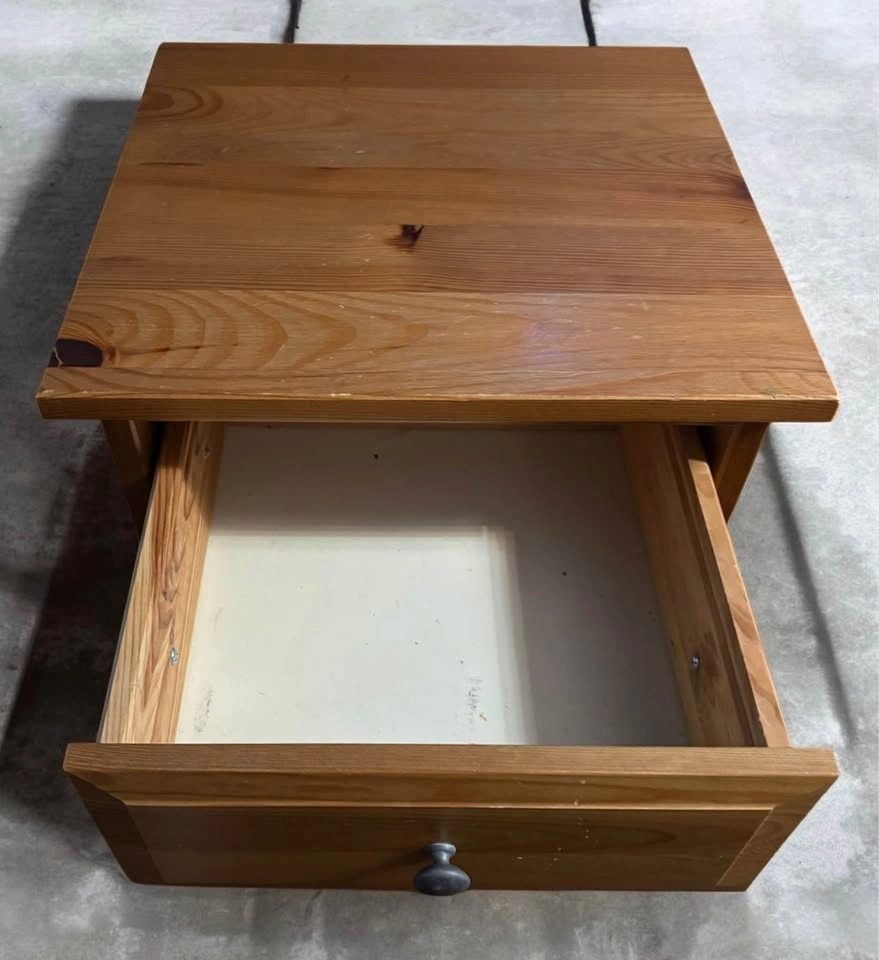 Solid Pine Nightstand with Drawer and Cabinet - photo 4