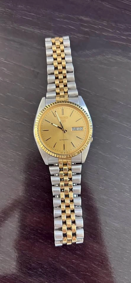 Vintage Seiko 5 Automatic Two-Tone Watch
