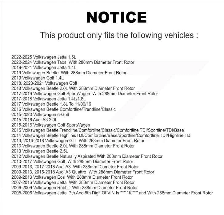 CMX Front Disc Brake Rotor For Volkswagen Jetta, others - photo 2